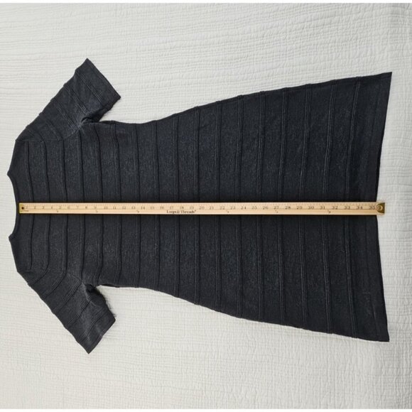 Calvin Klein Ribbed Bodycon Midi Dress Women's Large Grey Long Sleeve EUC - Picture 14 of 16